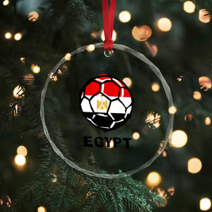 Egyptian Flag Soccer Ball Graphic Crystal Glass Ornament Egypt Pride Sports Football Fans Match Day