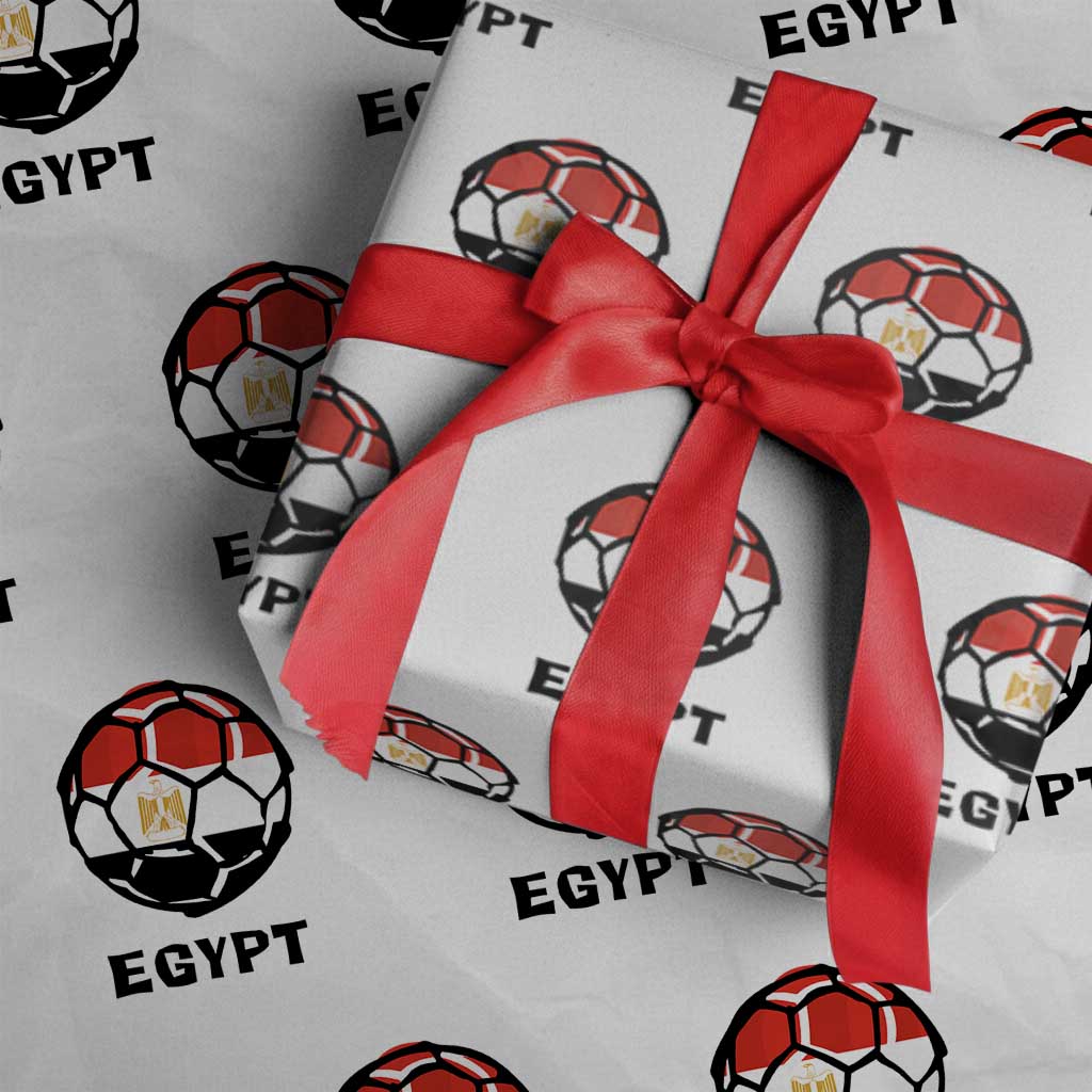 Egyptian Flag Soccer Ball Graphic Wrapping Paper Roll Egypt Pride Sports Football Fans Match Day TS02 White Print Your Wear