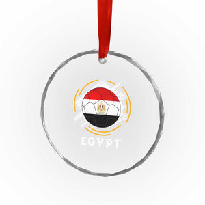 Egyptian Flag Soccer Ball Splatter Graphic Crystal Glass Ornament Egypt Pride Sports Football Fans Match Day