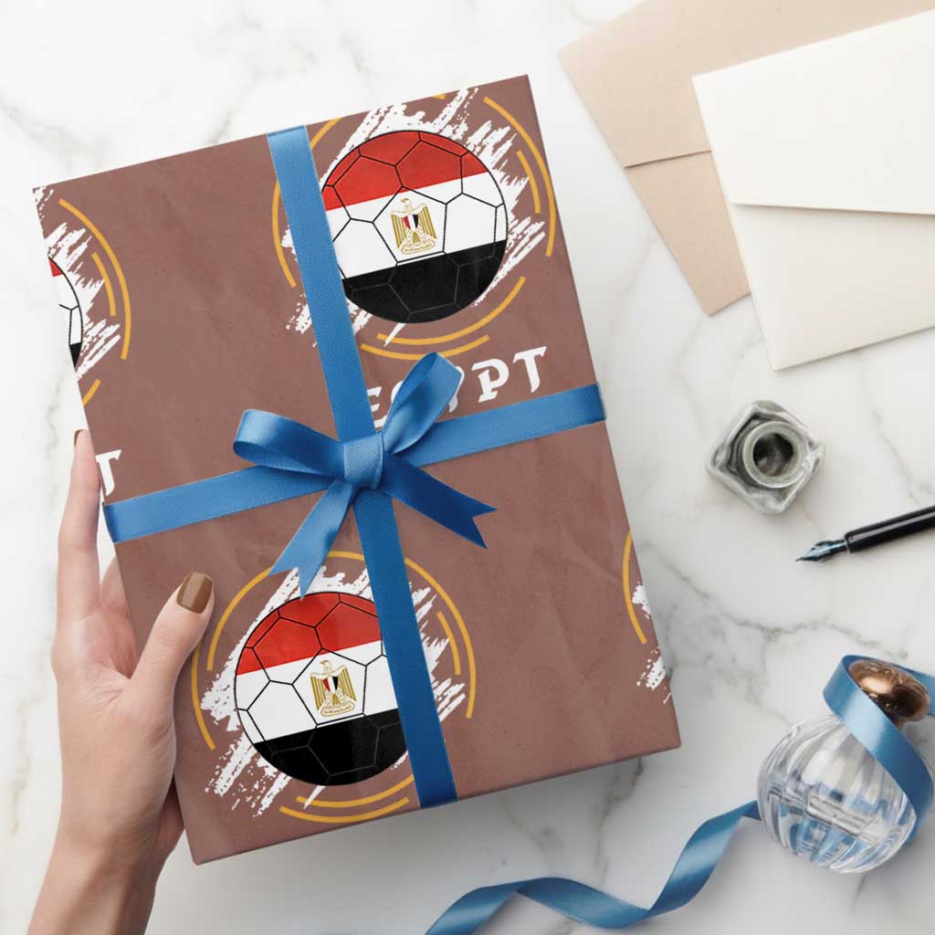Egyptian Flag Soccer Ball Splatter Graphic Wrapping Paper Roll Egypt Pride Sports Football Fans Match Day TS02 Mocha Print Your Wear