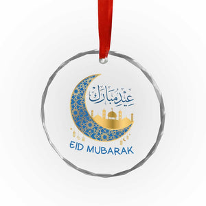 Eid Mubarak Crescent Moon Mosque Crystal Glass Ornament Arabic Calligraphy Islamic Celebration Gift TS02 Print Your Wear