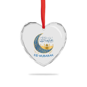 Eid Mubarak Crescent Moon Mosque Heart Crystal Glass Ornament Arabic Calligraphy Islamic Celebration Gift TS02 Print Your Wear