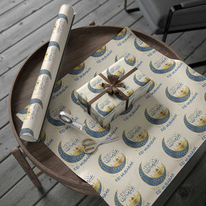 Eid Mubarak Crescent Moon Mosque Wrapping Paper Roll Arabic Calligraphy Islamic Celebration Gift TS02 Beige Print Your Wear