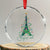 Eiffel Tower Christmas Tree Joyeux Noel Crystal Glass Ornament TS09 Transparent Glass 3'' Circle Print Your Wear