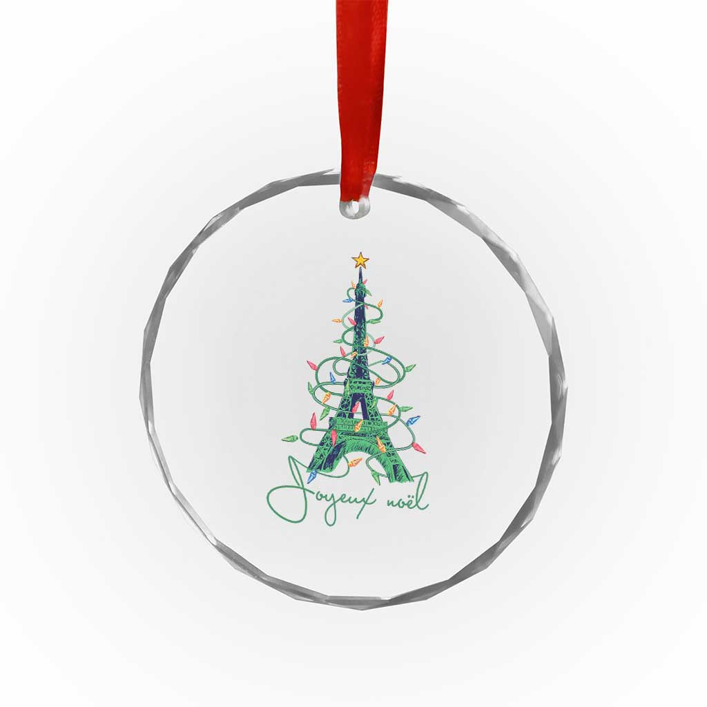 Eiffel Tower Christmas Tree Joyeux Noel Crystal Glass Ornament TS09 Print Your Wear