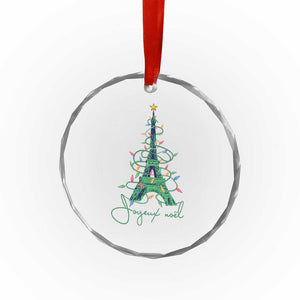 Eiffel Tower Christmas Tree Joyeux Noel Crystal Glass Ornament TS09 Print Your Wear