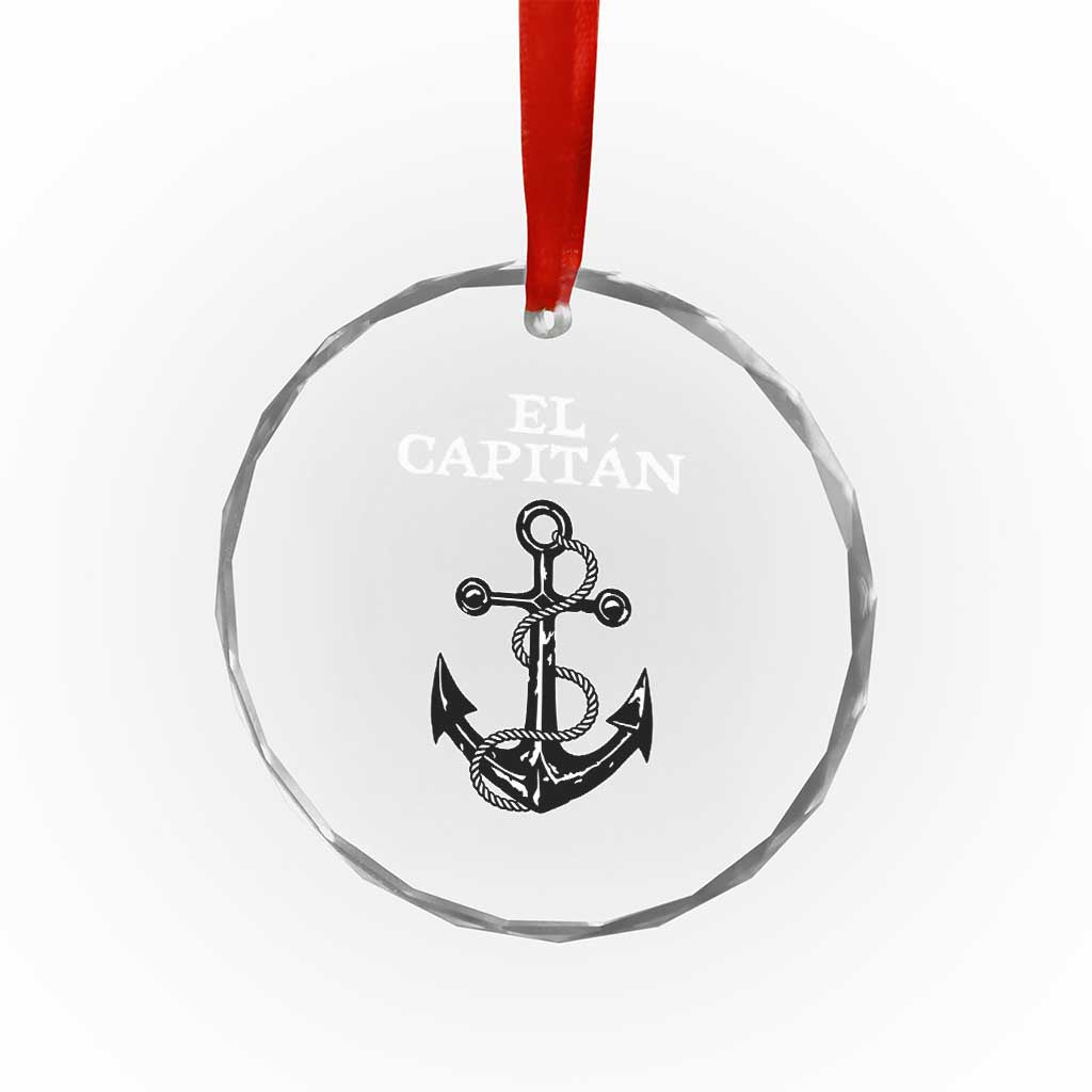 El Capitan Boating Captain Crystal Glass Ornament Funny Boat Sailing Vintage Anchor TS11 Print Your Wear