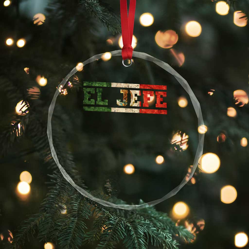 El Jefe Crystal Glass Ornament Funny Mexican Boss Spanish Slang TS11 Print Your Wear