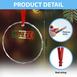 El Jefe Crystal Glass Ornament Funny Mexican Boss Spanish Slang TS11 Print Your Wear