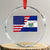 El Salvador American Flag Crystal Glass Ornament Salvadoran USA Pride Heritage Roots - Print Your Wear