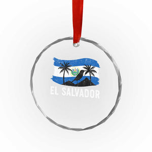 El Salvador Flag Crystal Glass Ornament Salvadoran Pride Torogoz Bird Palm Tree Volcano TS10 Print Your Wear