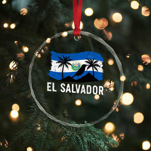 El Salvador Flag Crystal Glass Ornament Salvadoran Pride Torogoz Bird Palm Tree Volcano - Print Your Wear