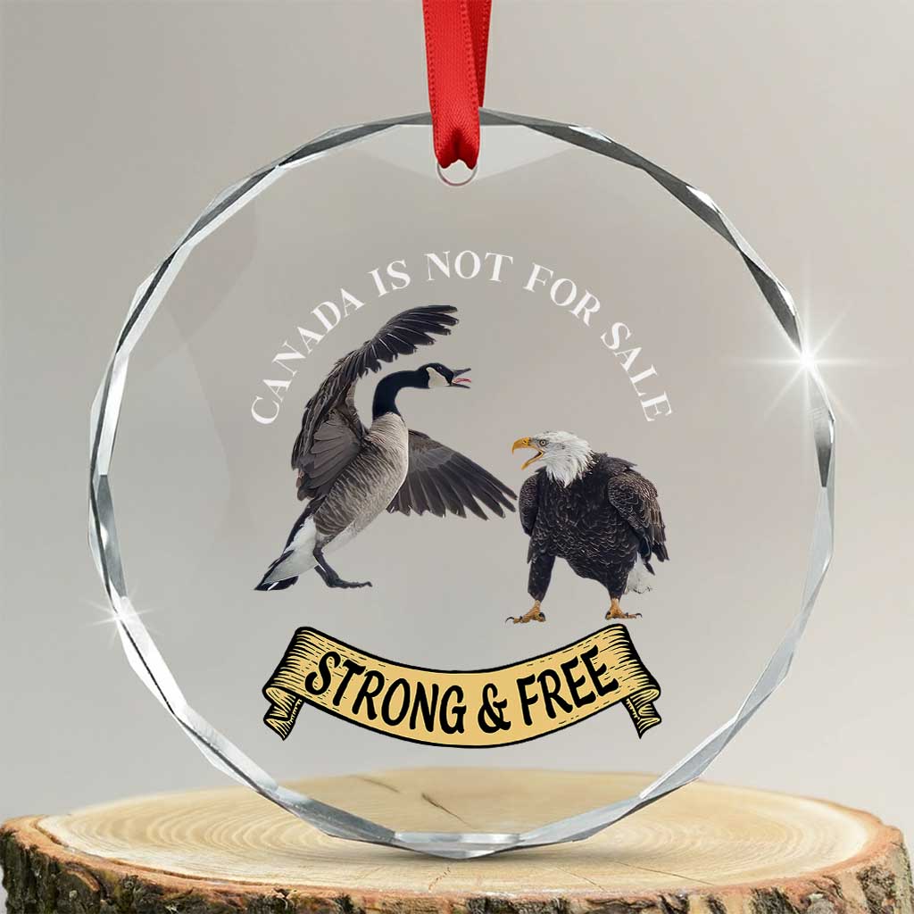 Elbows Up Crystal Glass Ornament Canada Is Not For Sale Goose Vs Eagle TS02 Transparent Glass 3'' Circle Print Your Wear