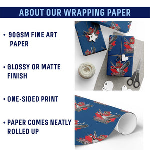 Elbows Up Gloves Off Wrapping Paper Roll Canadian Ice Hockey Beaver Gift TS12 Print Your Wear