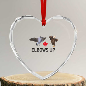 Elbows Up Heart Crystal Glass Ornament Canada Goose Vs Eagle Maple Leaf TS02 Transparent Glass 3'' Heart Print Your Wear