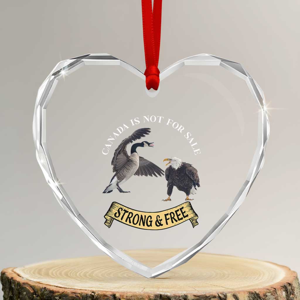 Elbows Up Heart Crystal Glass Ornament Canada Is Not For Sale Goose Vs Eagle TS02 Transparent Glass 3'' Heart Print Your Wear