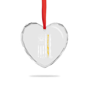 Electrician US Flag Heart Crystal Glass Ornament Tools for Electricians Skull Lightning Graphic
