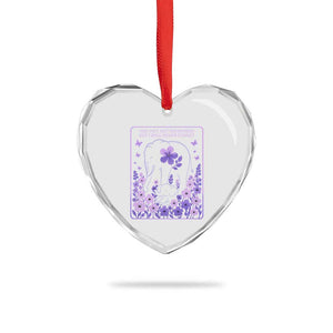 Elephant Alzheimers Purple Floral Support Heart Crystal Glass Ornament You May Not Remember But I Will Never Forget