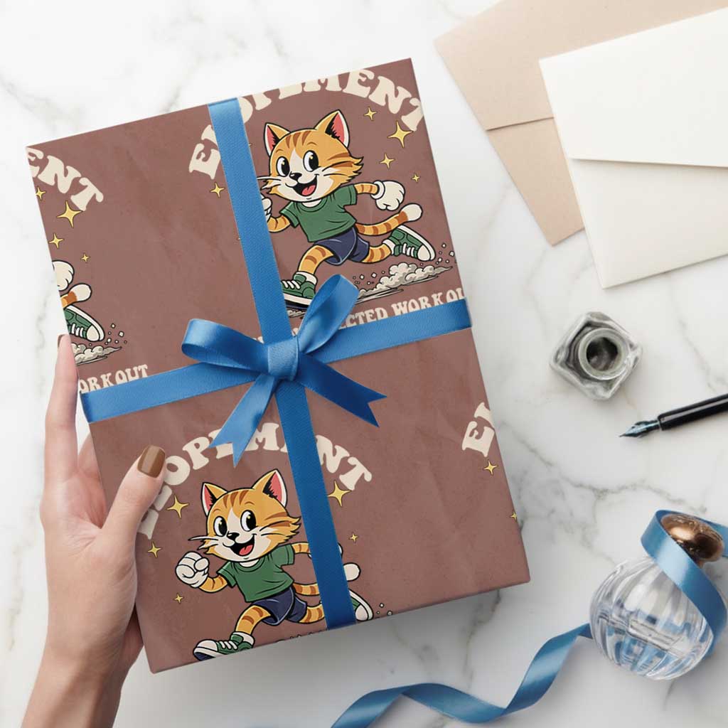 Elopement The Unexpected Workout Wrapping Paper Roll Autism Neurodiversity Cat TS11 Mocha Print Your Wear