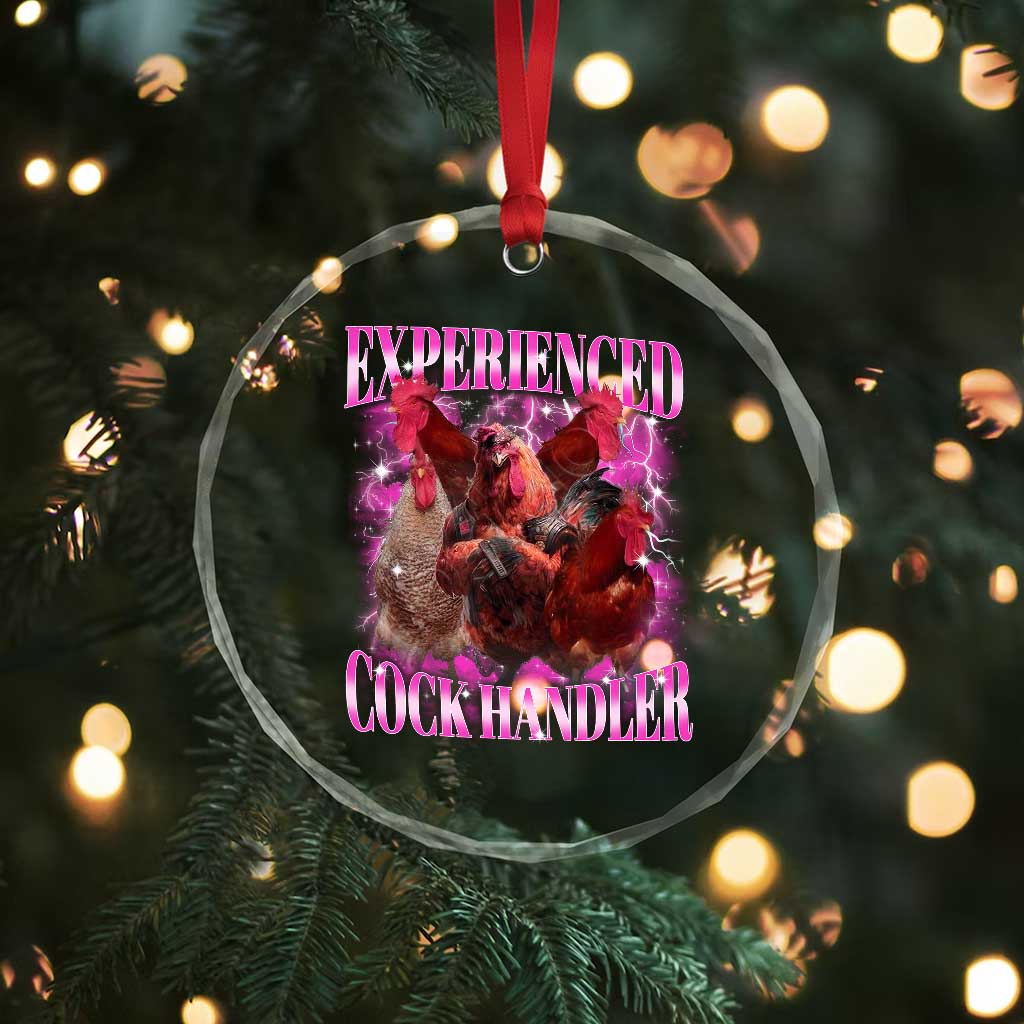 Embarrassing Adult Humor Experienced Cock Handler Inappropriate Crystal Glass Ornament TS10 Print Your Wear