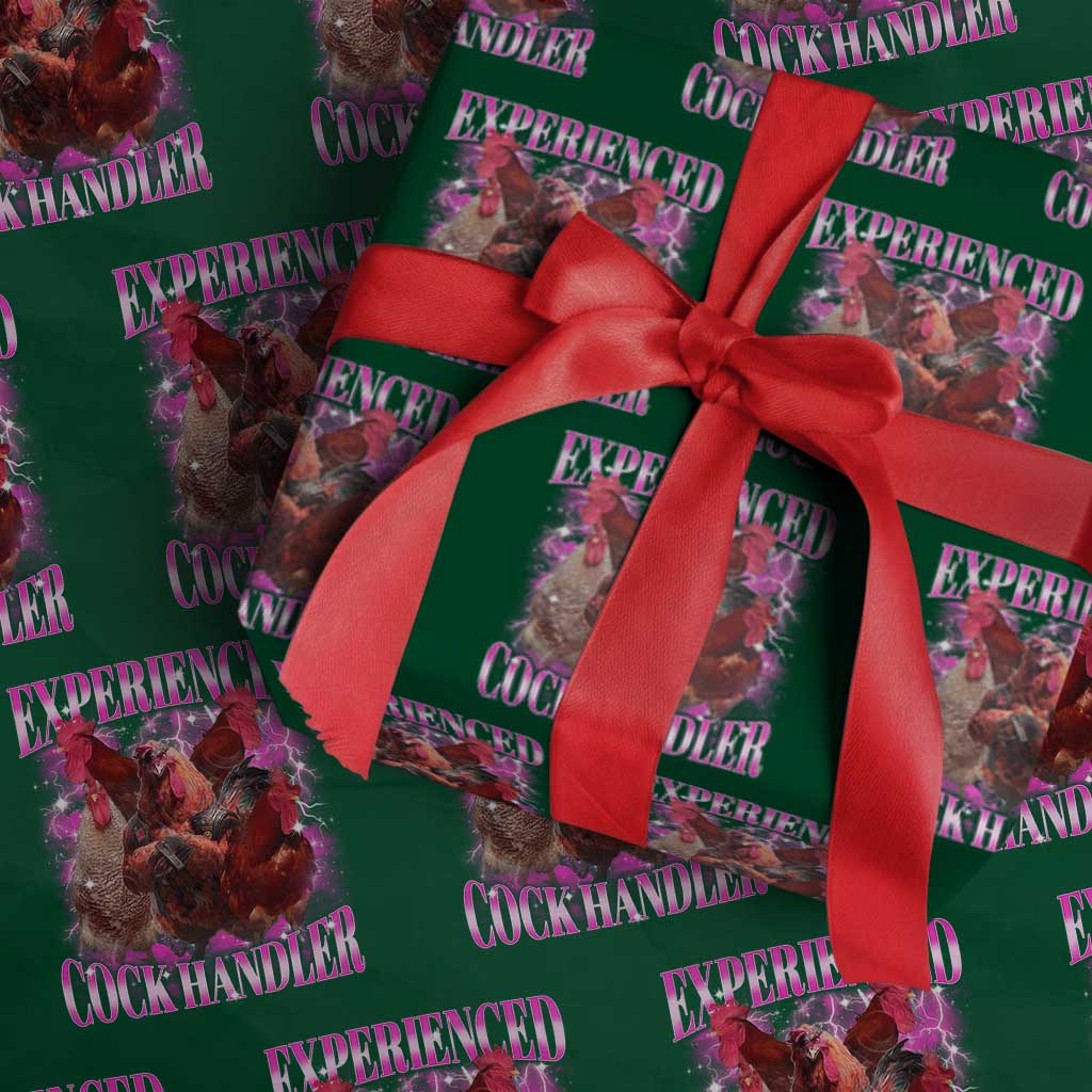 Embarrassing Adult Humor Experienced Cock Handler Inappropriate Wrapping Paper Roll TS10 Green Print Your Wear