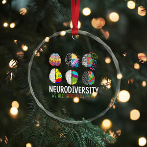Embrace Neurodiversity Crystal Glass Ornament We All Think Differently TS02 Print Your Wear