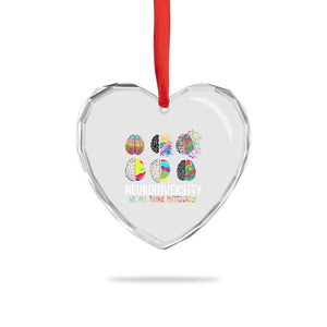 Embrace Neurodiversity Heart Crystal Glass Ornament We All Think Differently TS02 Print Your Wear