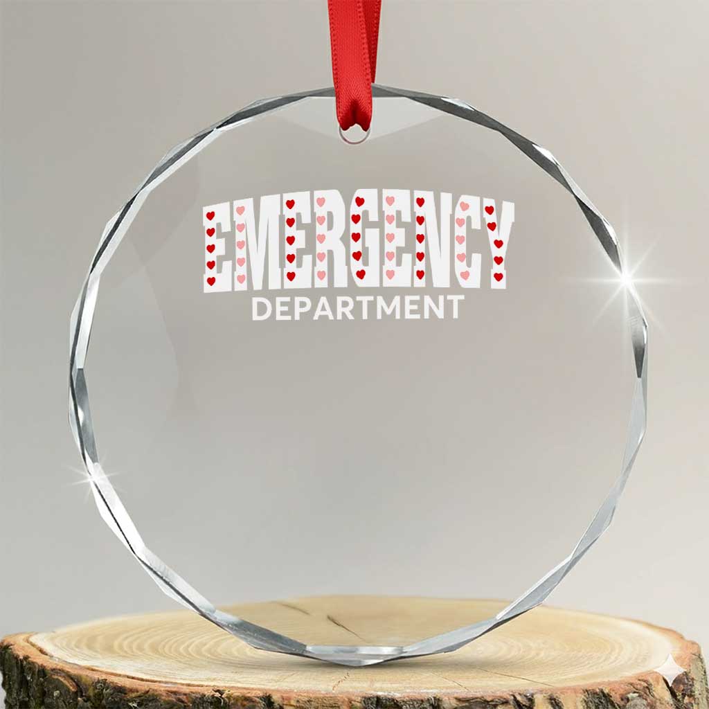 Emergency Department Crystal Glass Ornament Cute ER Nurse Gift TS10 Transparent Glass 3'' Circle Print Your Wear
