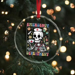 Emergency Department Skeleton Nurse Easter Crystal Glass Ornament ER Nursing Room TS02 Print Your Wear