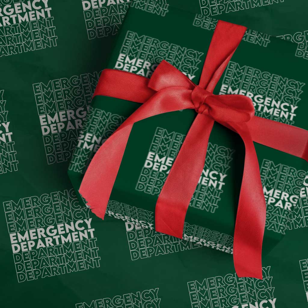 Emergency Department Wrapping Paper Roll Retro ER Nurse Gift TS10 Green Print Your Wear