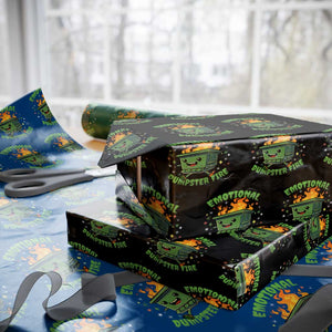 Emotional Dumpster Fire Wrapping Paper Roll Funny Mental Health Retro Groovy TS02 Black Print Your Wear