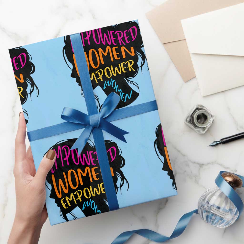 Empowered Women Empower Women Wrapping Paper Roll TS02 Light Blue Print Your Wear