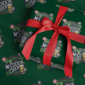 End The Day With McCockin Cider Wrapping Paper Roll Ireland Beer Lover St Patricks Day Humor TS11 Green Print Your Wear