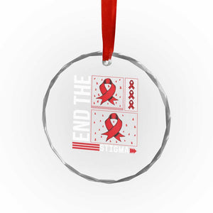End The Stigma HIV Awareness Crystal Glass Ornament Red Ribbon Gift TS12 Print Your Wear