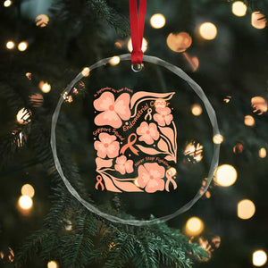 Endometrial Cancer Support Squad Floral Gift Crystal Glass Ornament In September We Wear Peach