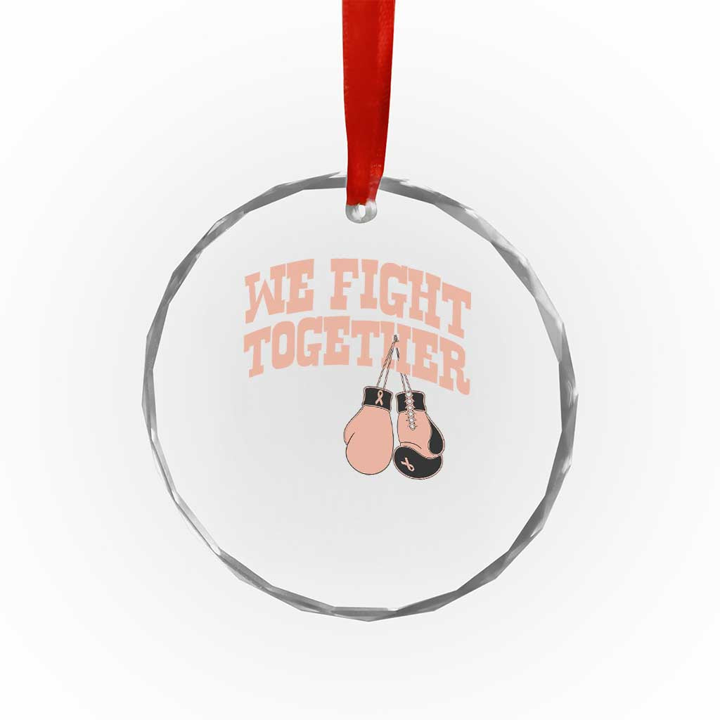Endometrial Cancer Warrior Crystal Glass Ornament We Fight Together Boxing Gift