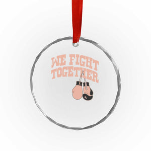 Endometrial Cancer Warrior Crystal Glass Ornament We Fight Together Boxing Gift