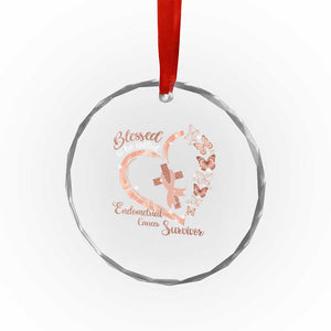 Endometrial Cancer Warrior Gift Crystal Glass Ornament Blessed To Be Called A Survivor