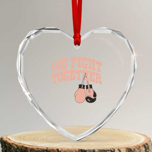 Endometrial Cancer Warrior Heart Crystal Glass Ornament We Fight Together Boxing Gift