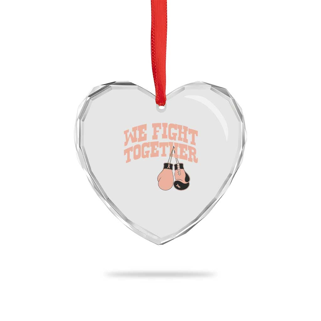 Endometrial Cancer Warrior Heart Crystal Glass Ornament We Fight Together Boxing Gift