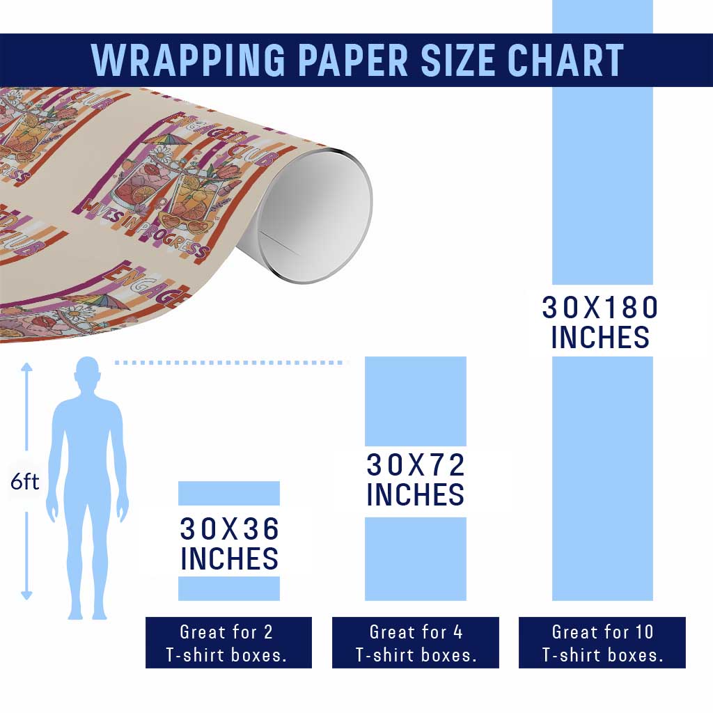 Engaged Club Wives In Progress Wrapping Paper Roll Lesbian Bachelorette Engagement Gift