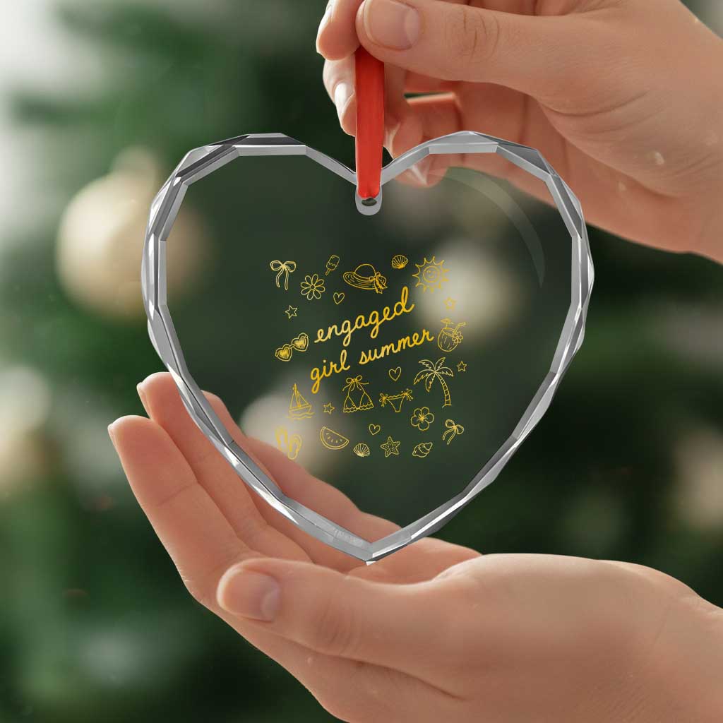 Engaged Girl Summer Heart Crystal Glass Ornament Bride To Be Engagement TS10 Print Your Wear