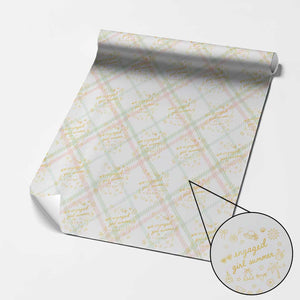 Engaged Girl Summer Wrapping Paper Roll Bride To Be Engagement