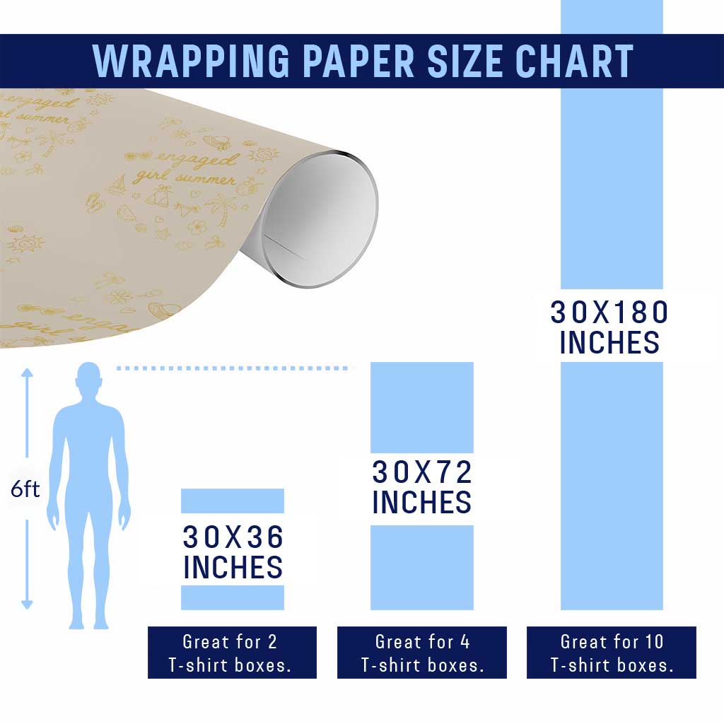 Engaged Girl Summer Wrapping Paper Roll Bride To Be Engagement