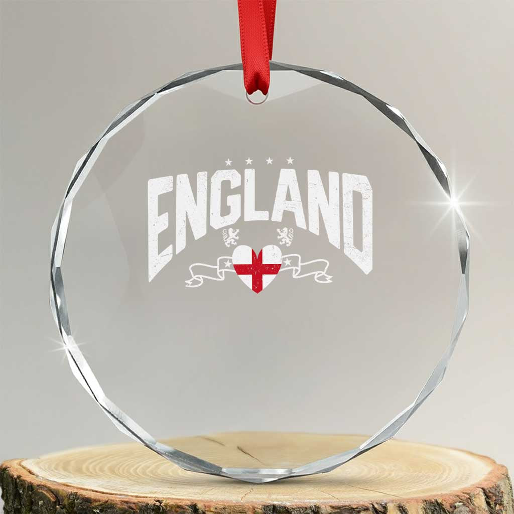 England Flag Heart Crystal Glass Ornament Patriotic English Pride Graphic Gift TS12 Transparent Glass 3'' Circle Print Your Wear