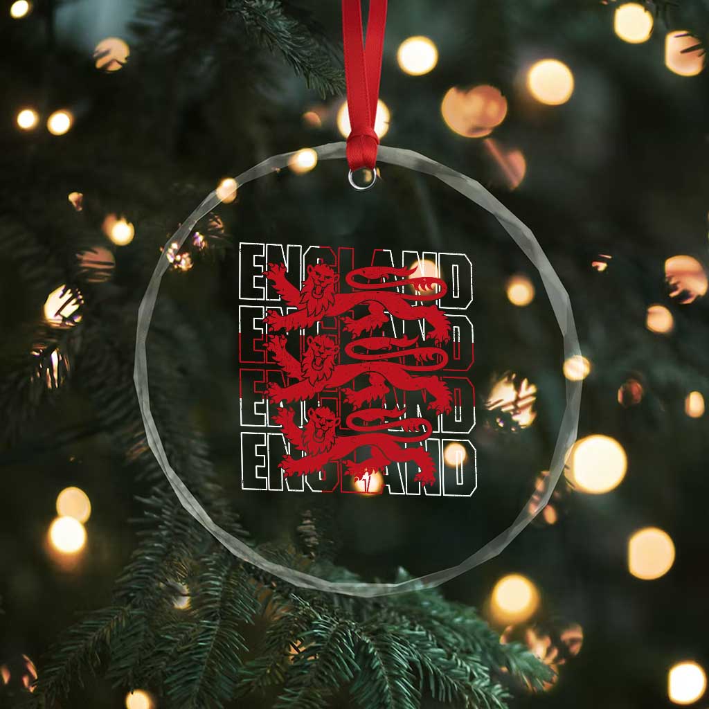 England Flag Lion Symbol English Pride Crystal Glass Ornament