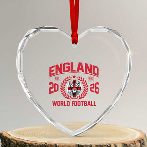 England Football Flag Heart Crystal Glass Ornament Lion St George Cross Soccer Fan Patriotic