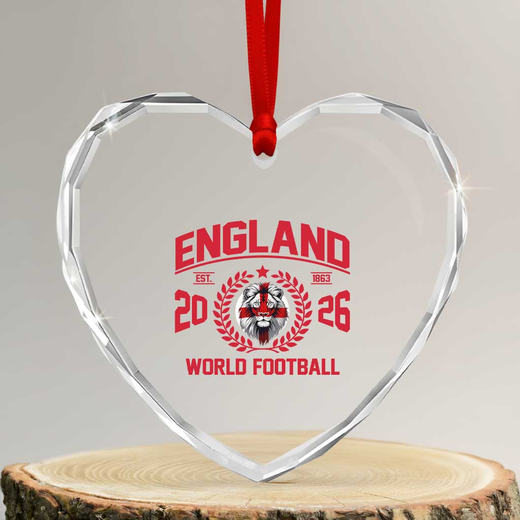 England Football Flag Heart Crystal Glass Ornament Lion St George Cross Soccer Fan Patriotic TS14 Transparent Glass 3'' Heart Print Your Wear
