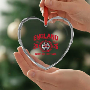 England Football Flag Heart Crystal Glass Ornament Lion St George Cross Soccer Fan Patriotic