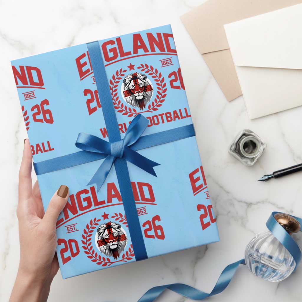 England Football Flag Wrapping Paper Roll Lion St George Cross Soccer Fan Patriotic